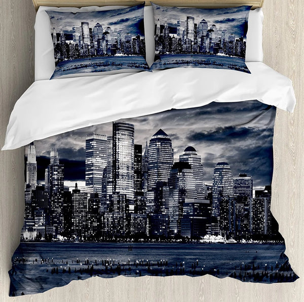 NYC Night Skyline from Jersey Side Bedding Cover Set