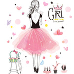 Girl with Pink Wings Wall Decals