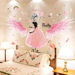 Girl with Pink Wings Wall Decals