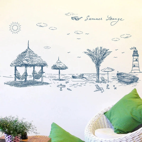 Creative Summer Lounge Beach Wall Decal