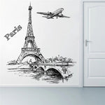 Paris Eiffel Tower Caricature Wall Decals