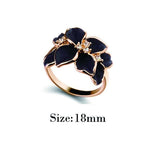 Black Gold Rose Flower Jewelry Set