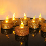 Glittered Flameless Candles