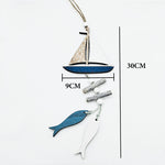 Wooden Small Fish Boat Hanging Craft