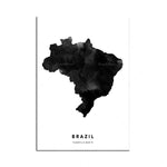 Minimalist Brazil Map Wall Art