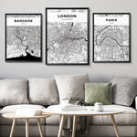 Modern Black And White Mexico City Wall Art Canvas