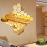 Golden Acrylic Mirror Mosaic Wall Decals
