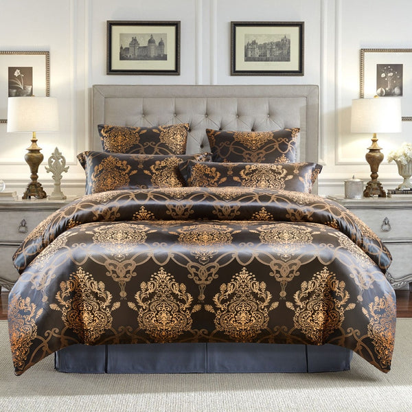 Luxury Floral Duvet Cover with Pillowcase Euro Silk