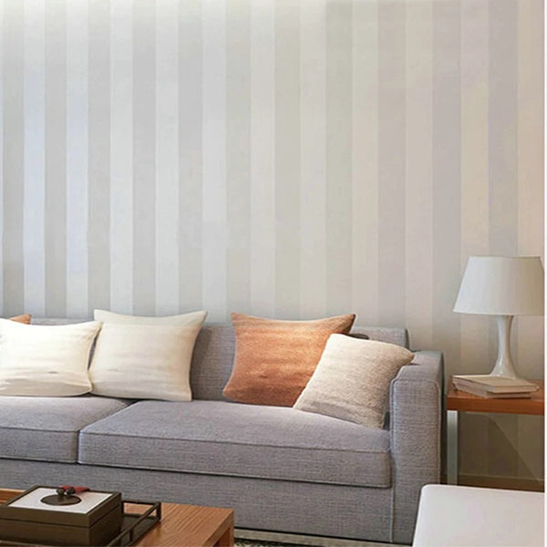 Modern Minimalist Silver Stripe Wallpaper