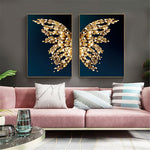 Golden Butterfly Canvas Spray Painting