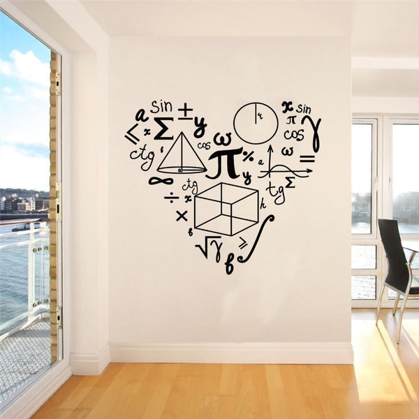 Mathematical Symbols Heart Wall Decal