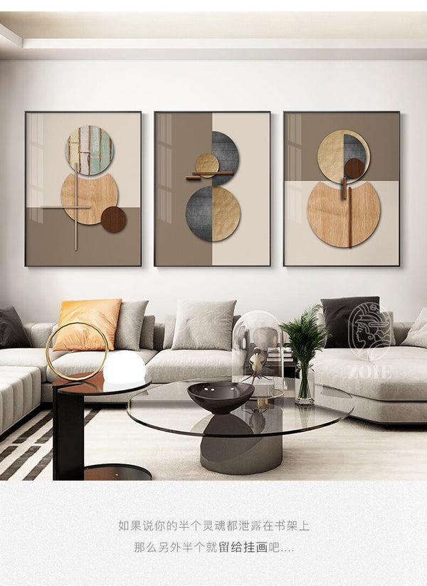 Abstract Spherical Canvas Paintings