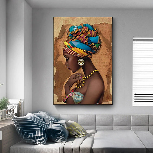 African Woman Wall Art Canvas