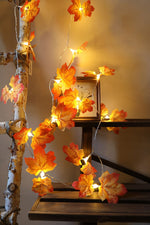 LED Artificial Autumn Leaves String Lights