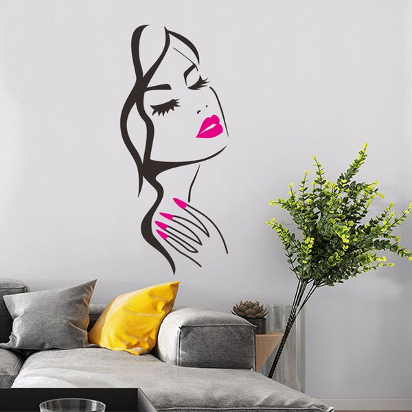 Girl Face Wall Stickers