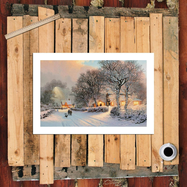 The Winter Village Canvas Paintings