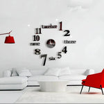 3D Acrylic Mirror Self Adhesive Wall Clock