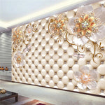 3D European Style Crystal Flower Wallpaper