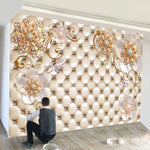 3D European Style Crystal Flower Wallpaper