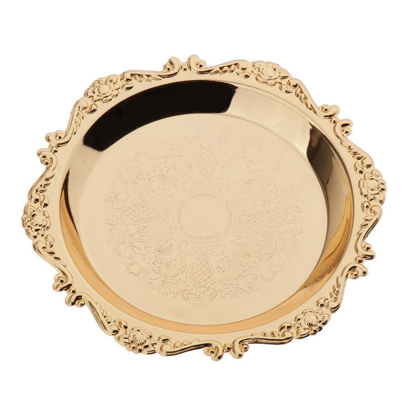 Gold Plated Cocktail Metal Coaster Tray