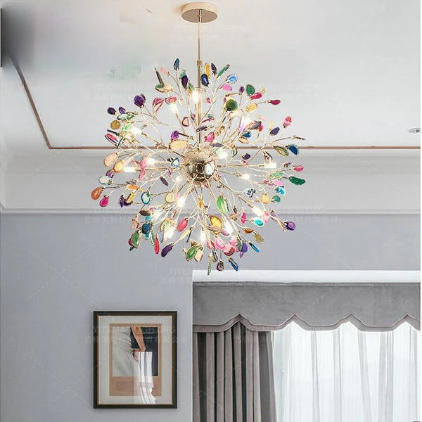 Modern Colorful Agate Chandelier