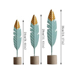 Wooden Gold Feather Decoration