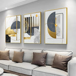 Modern Golden Geometric Wall Canvas