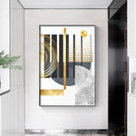 Modern Golden Geometric Wall Canvas