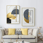 Modern Golden Geometric Wall Canvas