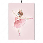 Pink Swan and Unicorn Wall Canvas
