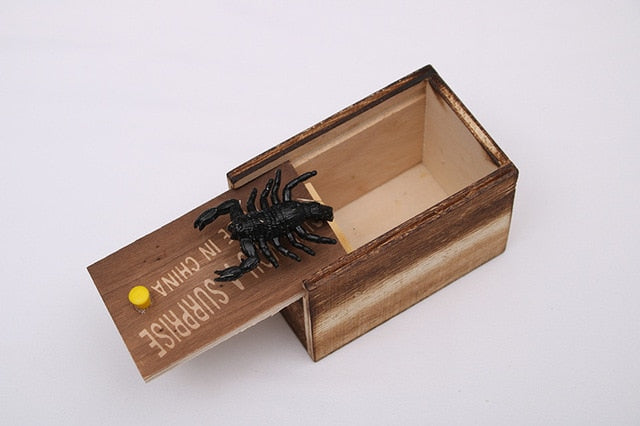 Wooden Box with Tricky Spider Inside