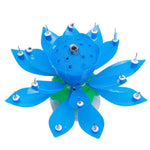 Rotating Lotus Flower Happy Birthday Musical Candle