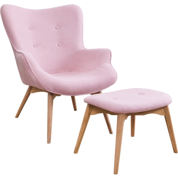 Modern Retro Contour Chair With Foot Stool