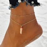 Gold Anklet Chains with Charms