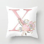 Pink Letters Decorative Cushion Cover