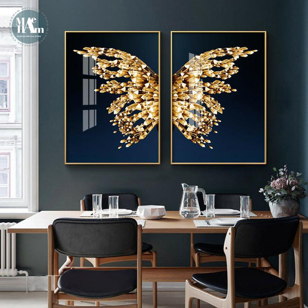 Golden Butterfly Canvas Spray Painting