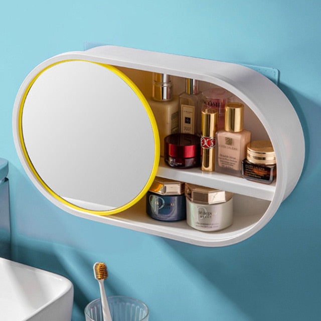 Punch-Free Bathroom Mirror Cabinet