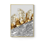 Abstract Golden Flower Leaf Wall Canvas