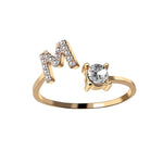 Alphabet Initial Letters Gold Ring