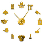 Kitchen Cooking Tools Frameless Wall Clock