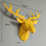 3D Deer Head Sculpture Wall Decoration