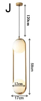 Nordic Glass Ball Gold LED Hanging Lamp