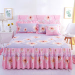 Elegant Floral Lace Bedspread Bed Skirt