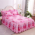 Elegant Floral Lace Bedspread Bed Skirt