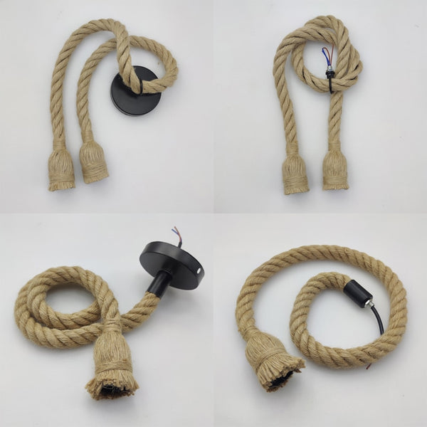 Vintage Hemp Rope Pendant Lights