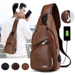 Fashionable Men's Leather Sling Crossbody Bag