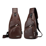 Fashionable Men's Leather Sling Crossbody Bag