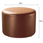 Simple Round Leather Sofa Stool
