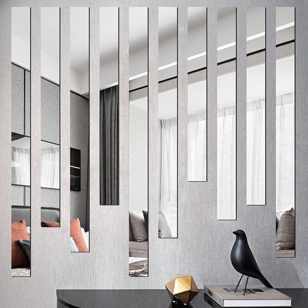 Mirror Stripe Acrylic 3D Wall stickers Living room Bedroom