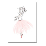 Pink Ballet Girl Wall Art Canvas